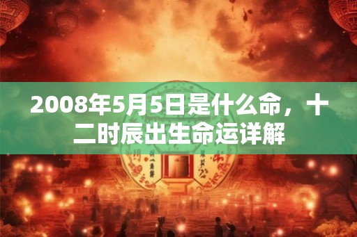 2008年5月5日是什么命，十二时辰出生命运详解