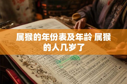 属猴的年份表及年龄 属猴的人几岁了