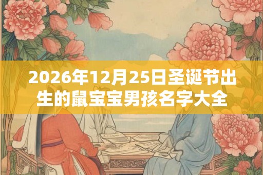 2026年12月25日圣诞节出生的鼠宝宝男孩名字大全