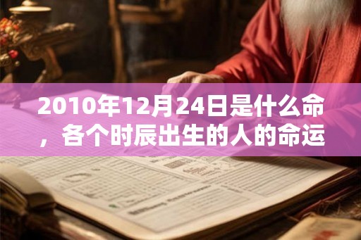 2010年12月24日是什么命，各个时辰出生的人的命运