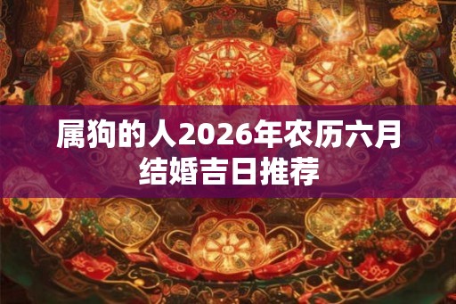 属狗的人2026年农历六月结婚吉日推荐