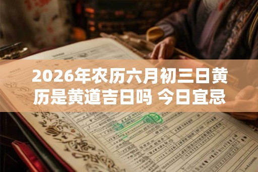 2026年农历六月初三日黄历是黄道吉日吗 今日宜忌查询
