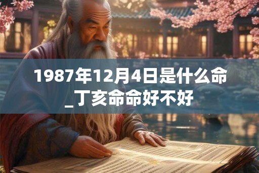 1987年12月4日是什么命_丁亥命命好不好