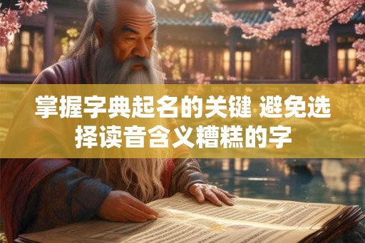 掌握字典起名的关键 避免选择读音含义糟糕的字