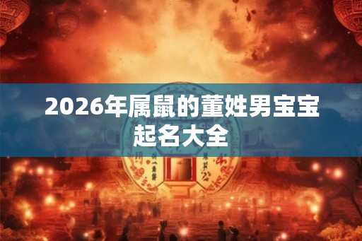 2026年属鼠的董姓男宝宝起名大全
