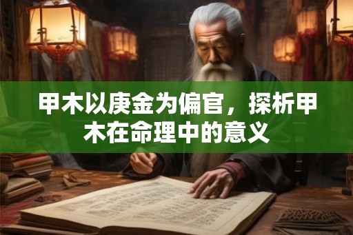 甲木以庚金为偏官，探析甲木在命理中的意义