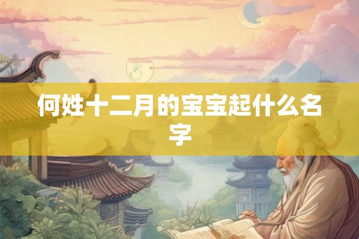 何姓十二月的宝宝起什么名字