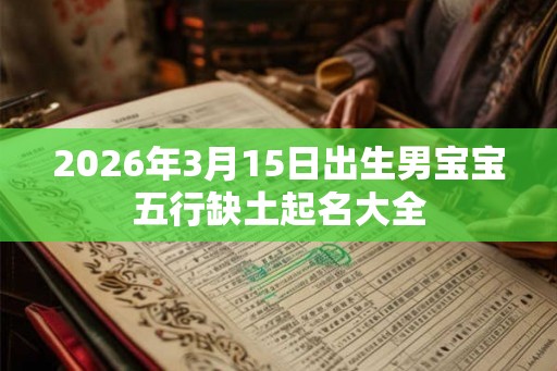 2026年3月15日出生男宝宝五行缺土起名大全