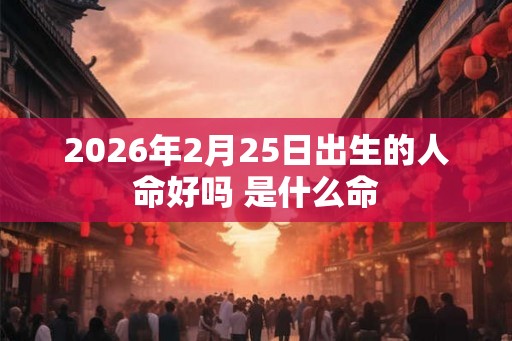 2026年2月25日出生的人命好吗 是什么命