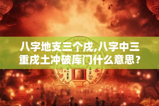 八字地支三个戌,八字中三重戌土冲破库门什么意思？谢谢！