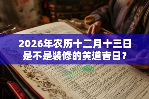 2026年农历十二月十三日是不是装修的黄道吉日? 2026年农历十二月十三日是不是装修的黄道吉日?