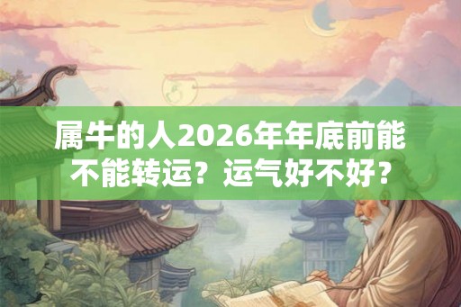属牛的人2026年年底前能不能转运？运气好不好？