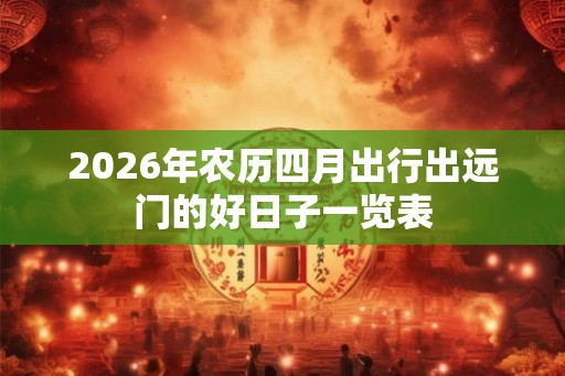 2026年农历四月出行出远门的好日子一览表