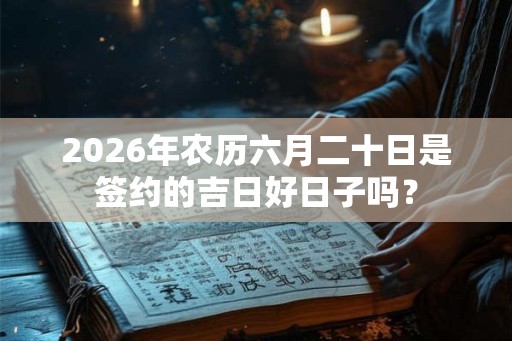 2026年农历六月二十日是签约的吉日好日子吗？