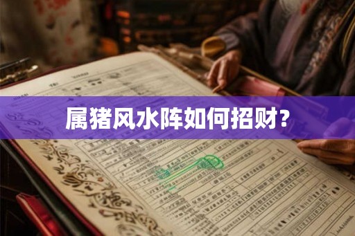 属猪风水阵如何招财？