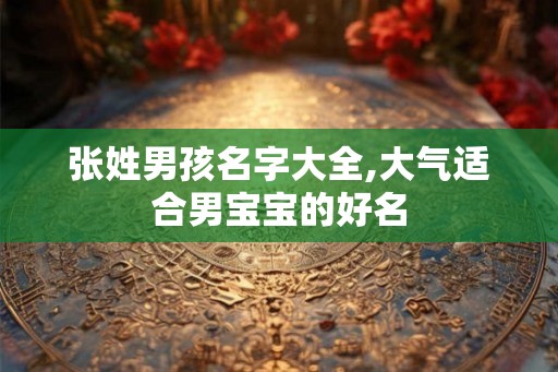 张姓男孩名字大全,大气适合男宝宝的好名