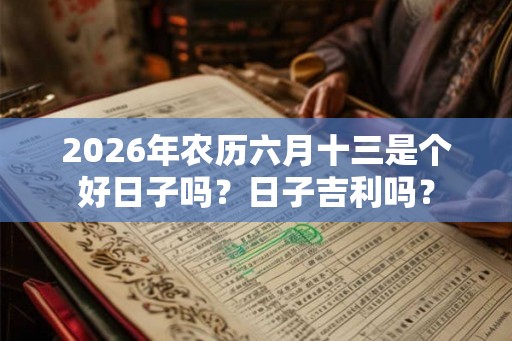 2026年农历六月十三是个好日子吗？日子吉利吗？
