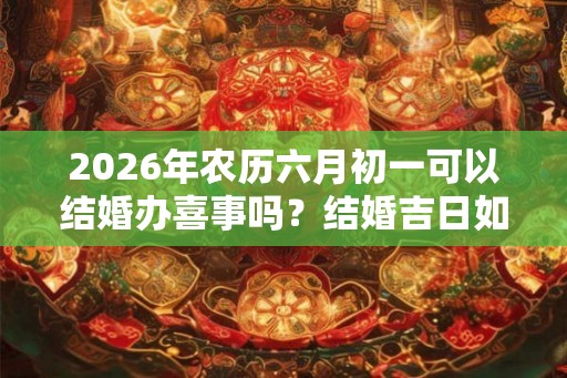 2026年农历六月初一可以结婚办喜事吗？结婚吉日如何选择？