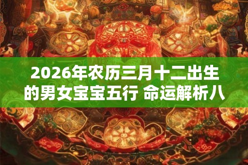 2026年农历三月十二出生的男女宝宝五行 命运解析八字起名