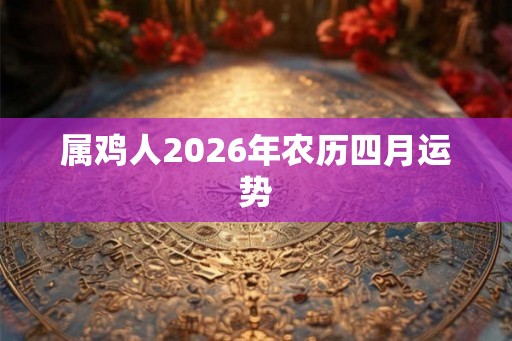 属鸡人2026年农历四月运势