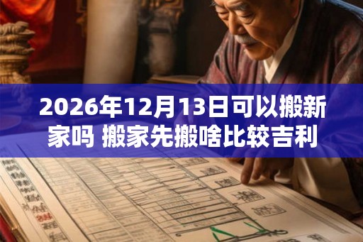 2026年12月13日可以搬新家吗 搬家先搬啥比较吉利 2026年12月13日可以搬新家吗 搬家先搬啥比较吉利