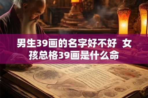 男生39画的名字好不好  女孩总格39画是什么命