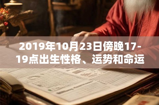 2019年10月23日傍晚17-19点出生性格、运势和命运