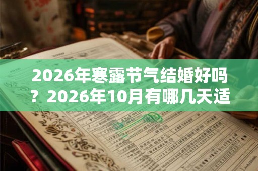2026年寒露节气结婚好吗?2026年10月有哪几天适合领证的? 2026年寒露节气结婚好吗?2026年10月有哪几天适合领证的?