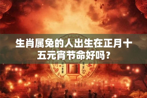 生肖属兔的人出生在正月十五元宵节命好吗？