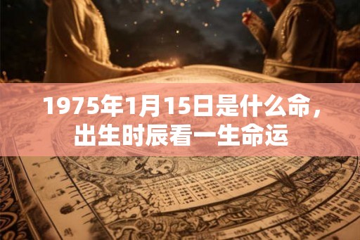 1975年1月15日是什么命，出生时辰看一生命运