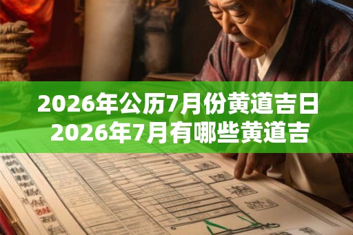 2026年公历7月份黄道吉日 2026年7月有哪些黄道吉日