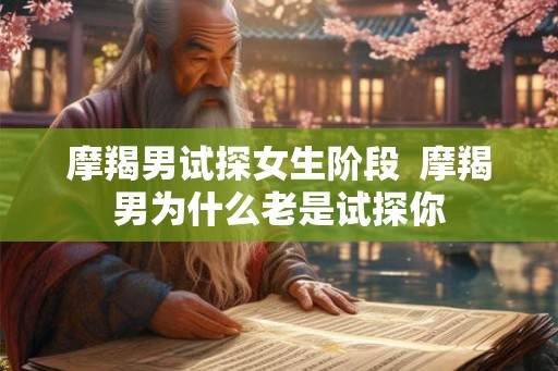 摩羯男试探女生阶段  摩羯男为什么老是试探你