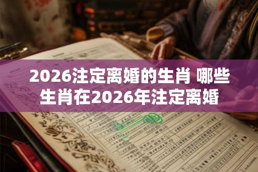2026注定离婚的生肖 哪些生肖在2026年注定离婚