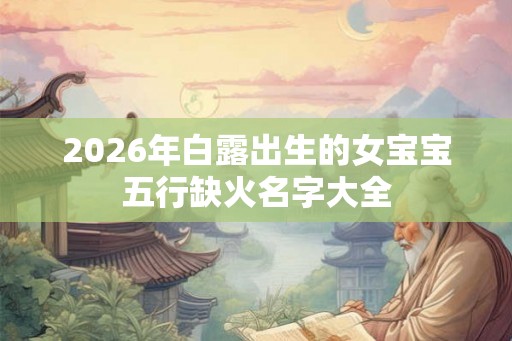 2026年白露出生的女宝宝五行缺火名字大全