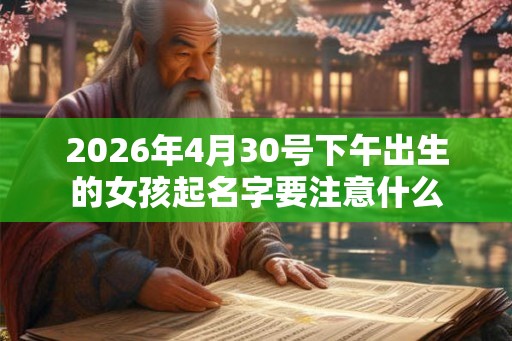 2026年4月30号下午出生的女孩起名字要注意什么