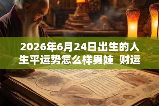 2026年6月24日出生的人生平运势怎么样男娃  财运如何