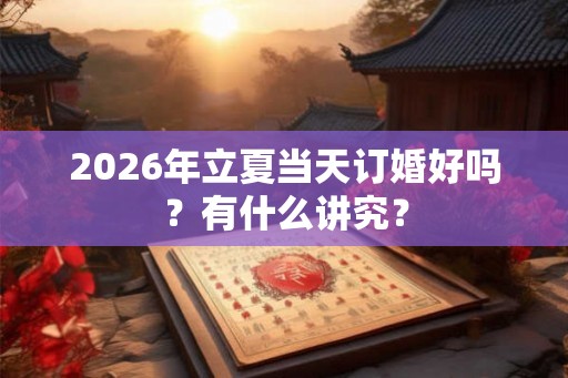 2026年立夏当天订婚好吗？有什么讲究？