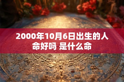 2000年10月6日出生的人命好吗 是什么命