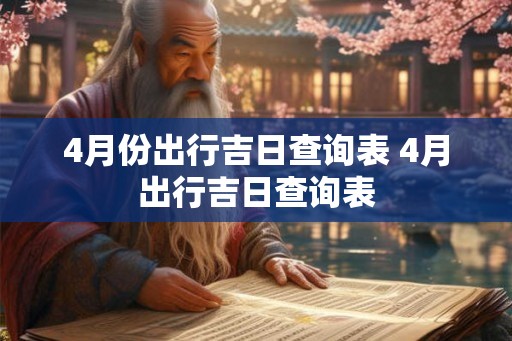 4月份出行吉日查询表 4月出行吉日查询表