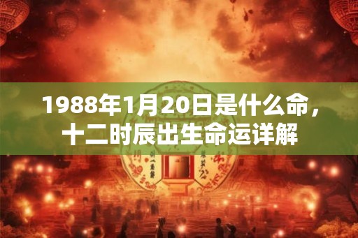 1988年1月20日是什么命，十二时辰出生命运详解