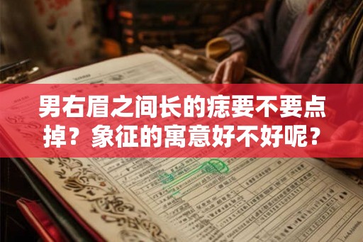 男右眉之间长的痣要不要点掉？象征的寓意好不好呢？