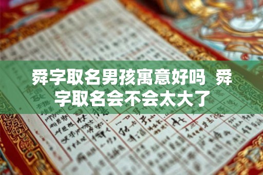 舜字取名男孩寓意好吗 舜字取名会不会太大了 舜字取名男孩寓意好吗 舜字取名会不会太大了