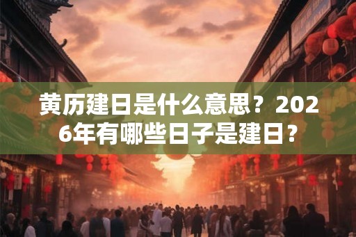 黄历建日是什么意思？2026年有哪些日子是建日？