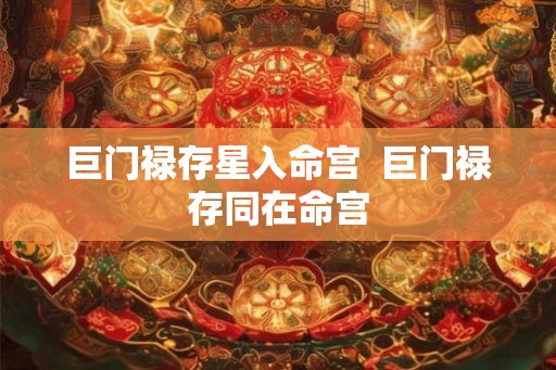 巨门禄存星入命宫  巨门禄存同在命宫