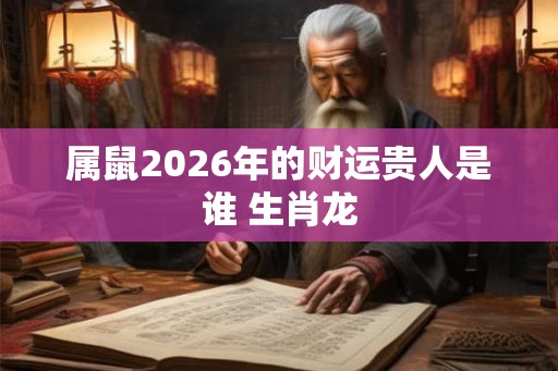 属鼠2026年的财运贵人是谁 生肖龙