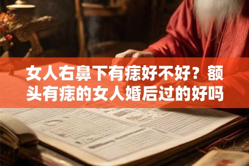 女人右鼻下有痣好不好？额头有痣的女人婚后过的好吗？