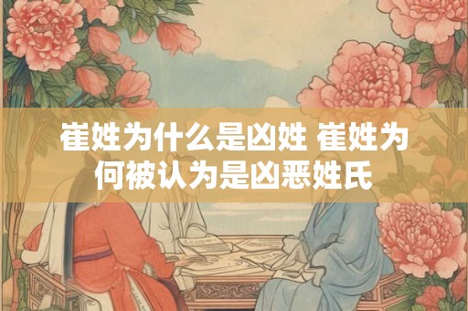 崔姓为什么是凶姓 崔姓为何被认为是凶恶姓氏