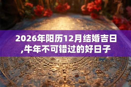 2026年阳历12月结婚吉日,牛年不可错过的好日子
