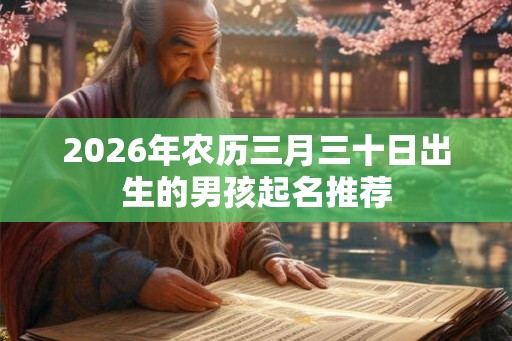 2026年农历三月三十日出生的男孩起名推荐