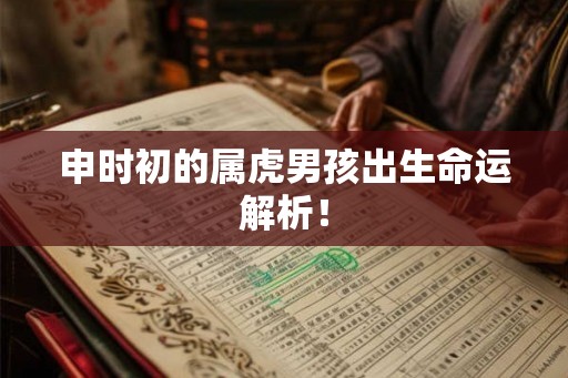 申时初的属虎男孩出生命运解析！